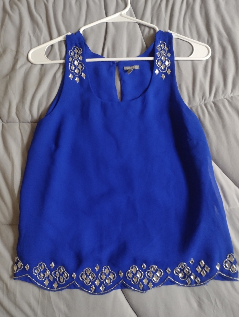 Charlotte Russe Crystal Beaded Blouse Shirt Women's Size Small